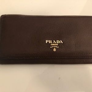 Prada brown leather wallet